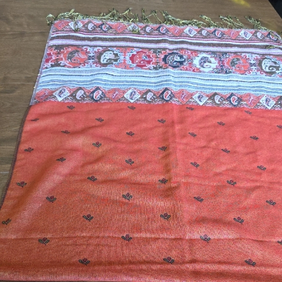 Bohemian Paisley Pashmina Shawl Wrap Scarf With Fringes Elegant Multicolor One S - Picture 3 of 12